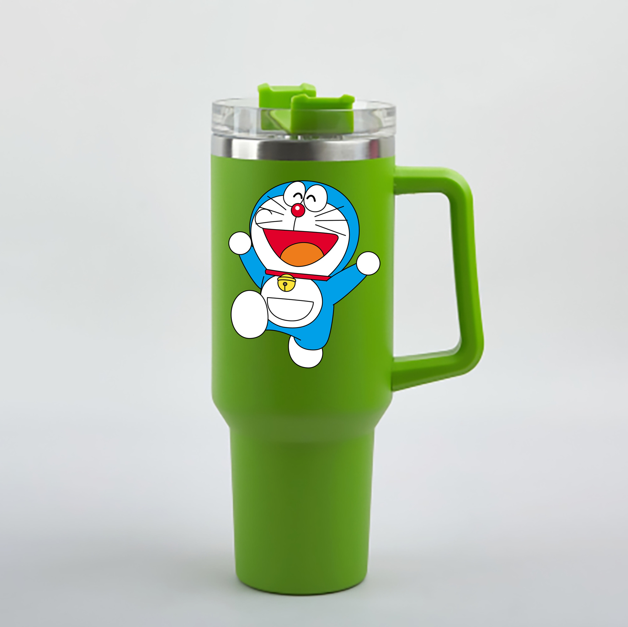 （画像用） ドラえもん Doraemon 1200mL車用タンブラー - クリスタルステッカー（プラスチックストロー付き）